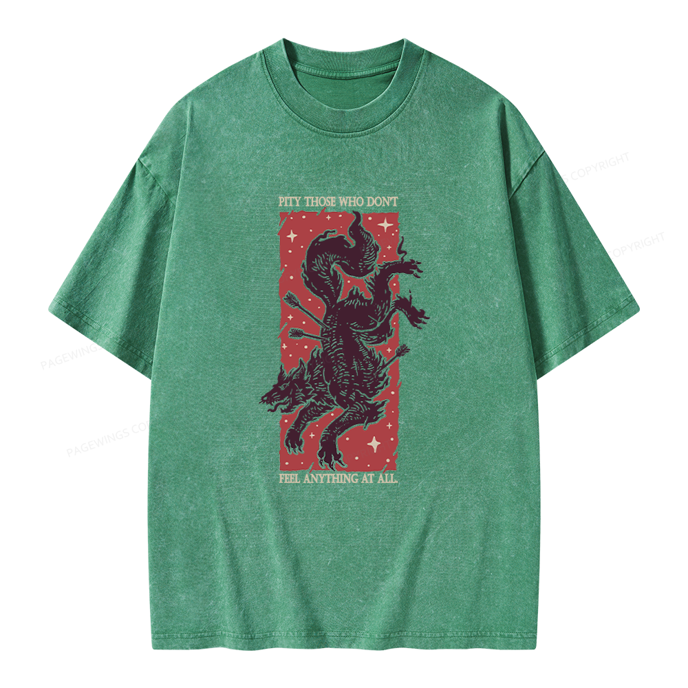 Pagewing Reading Fantasy Bookish Unisex Washed T-shirt