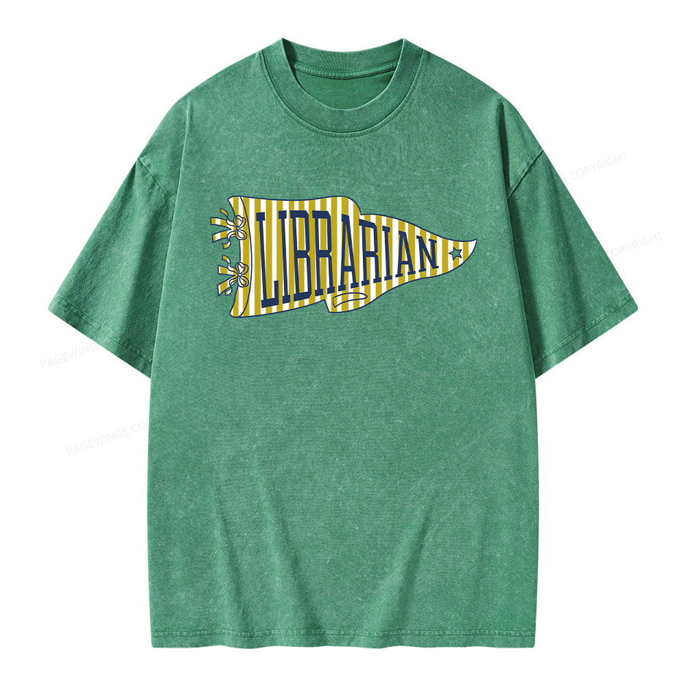 Pagewing School Librarian Unisex Washed T-shirt