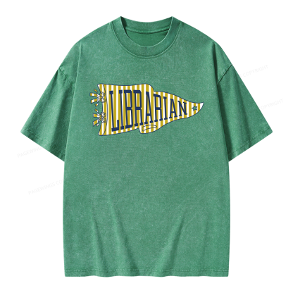 Pagewing School Librarian Unisex Washed T-shirt