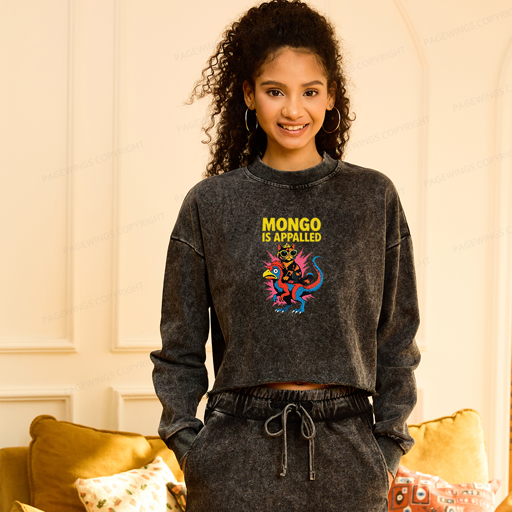 Pagewings Sci-Fi Book Lover Washed Crop Sweatshirt