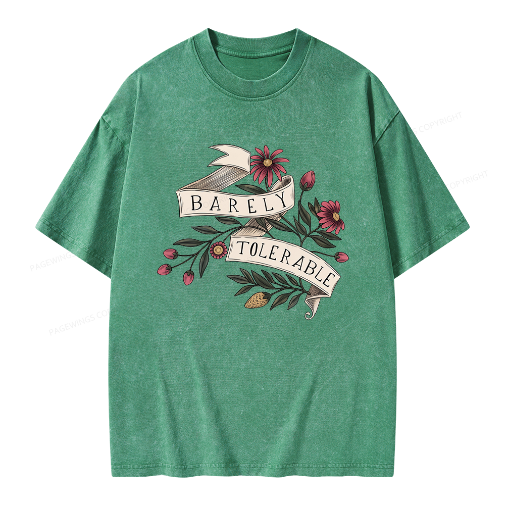 Pagewings Barely Tolerable Unisex Washed T-shirt
