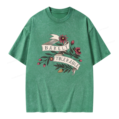 Pagewings Barely Tolerable Unisex Washed T-shirt
