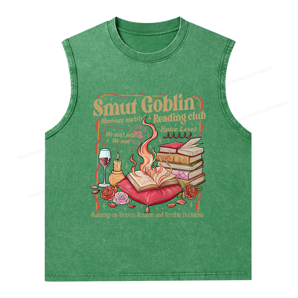 Pagewings Smut Goblin Dark Romance Unisex Washed Tank Top