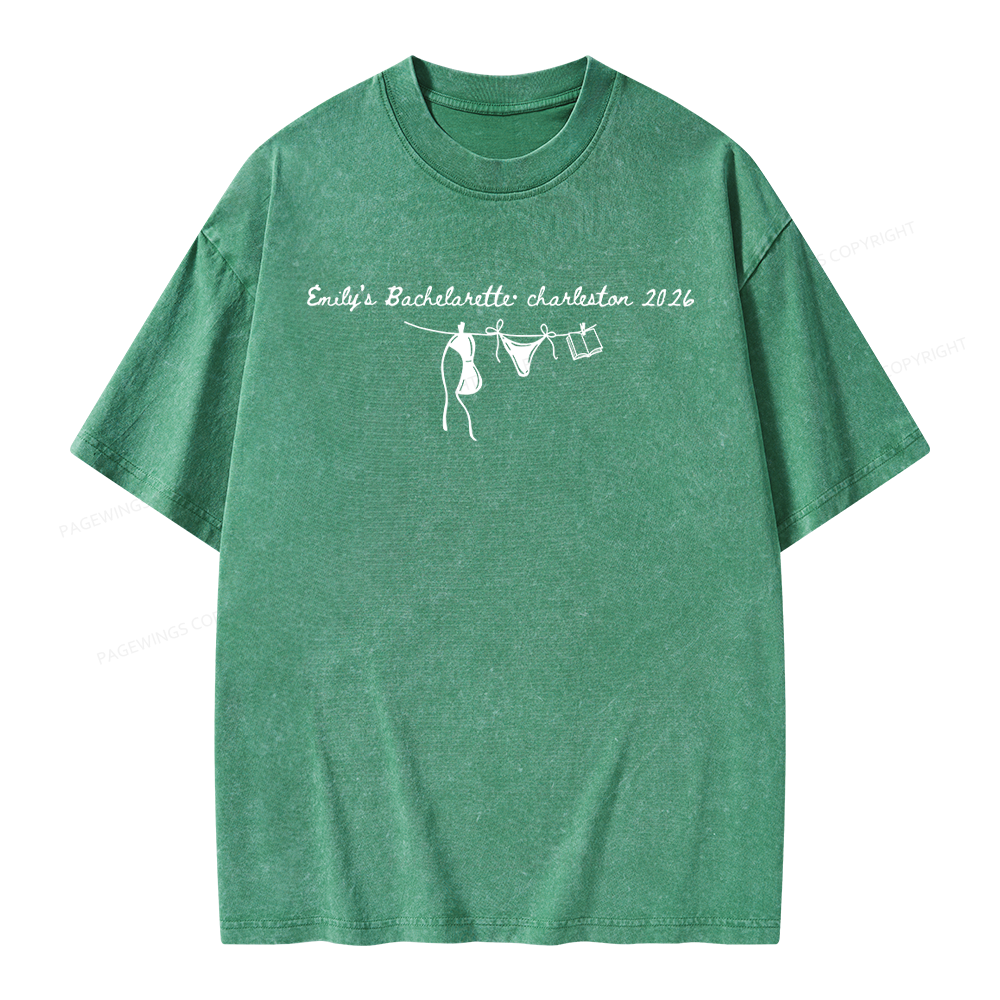 Pagewings Personalized Beach Party Unisex Washed T-shirt