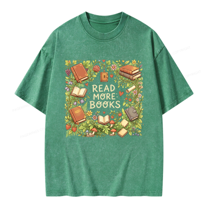 Pagewings Read More Books Unisex Washed T-shirt