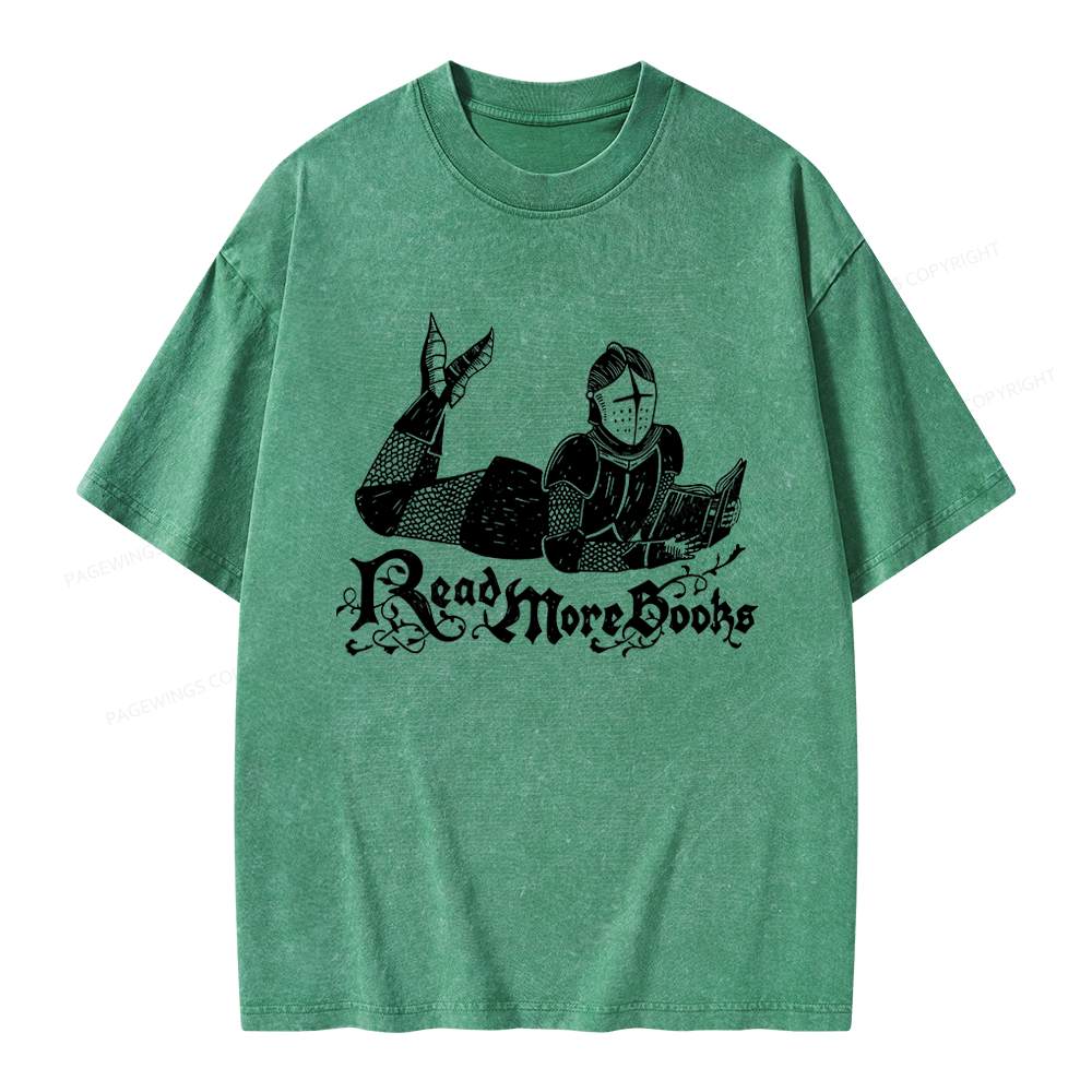 Pagewings Read More Books Unisex Washed T-shirt