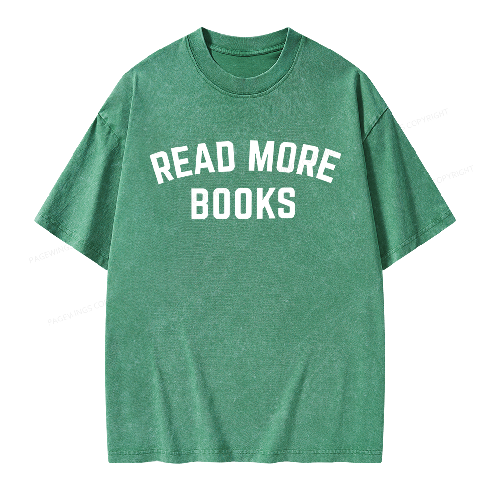 Pagewings Read More Books Unisex Washed T-shirt