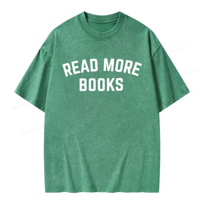 Pagewings Read More Books Unisex Washed T-shirt