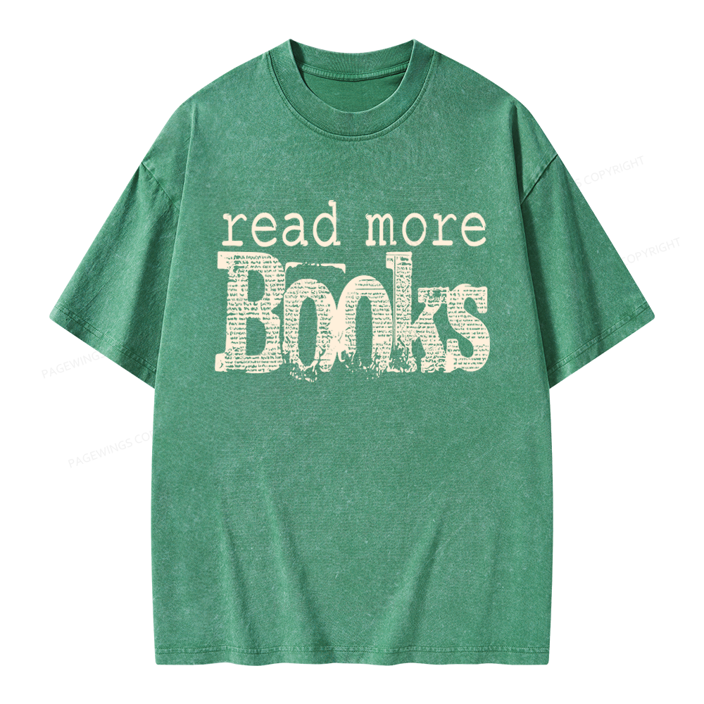 Pagewings Read More Books Unisex Washed T-shirt