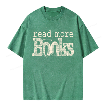 Pagewings Read More Books Unisex Washed T-shirt