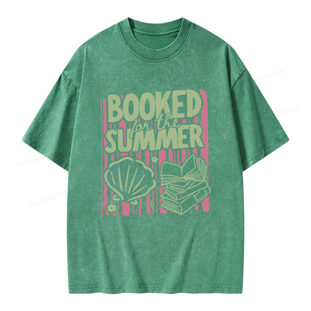 Pagewings Booked for the Summer Unisex Washed T-shirt