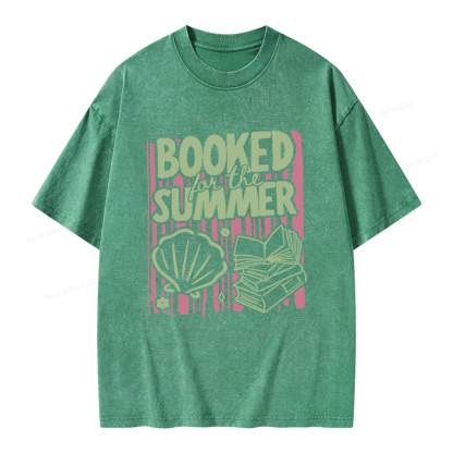 Pagewings Booked for the Summer Unisex Washed T-shirt