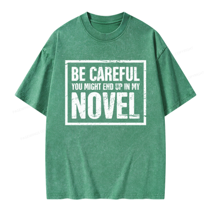 Pagewings Funny Novelist Writer Unisex Washed T-shirt
