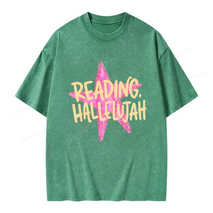 Pagewings Reading Hallelujah Unisex Washed T-shirt