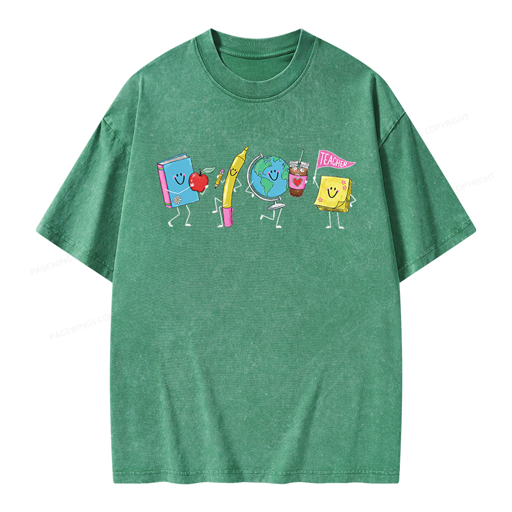 Pagewings Back to School Unisex Washed T-shirt