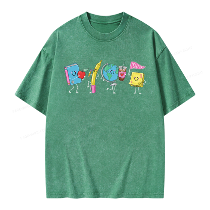 Pagewings Back to School Unisex Washed T-shirt