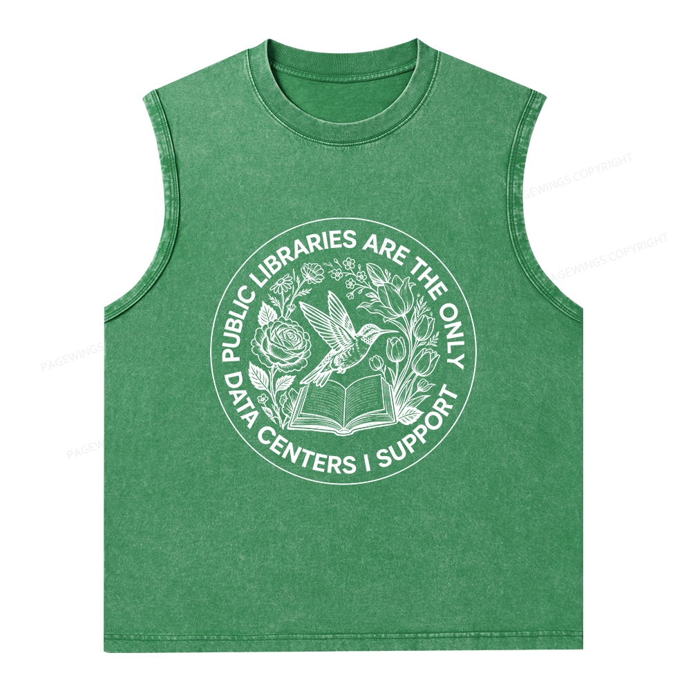 Pagewing Public Libraries16091 Bookish Unisex Washed Tank Top