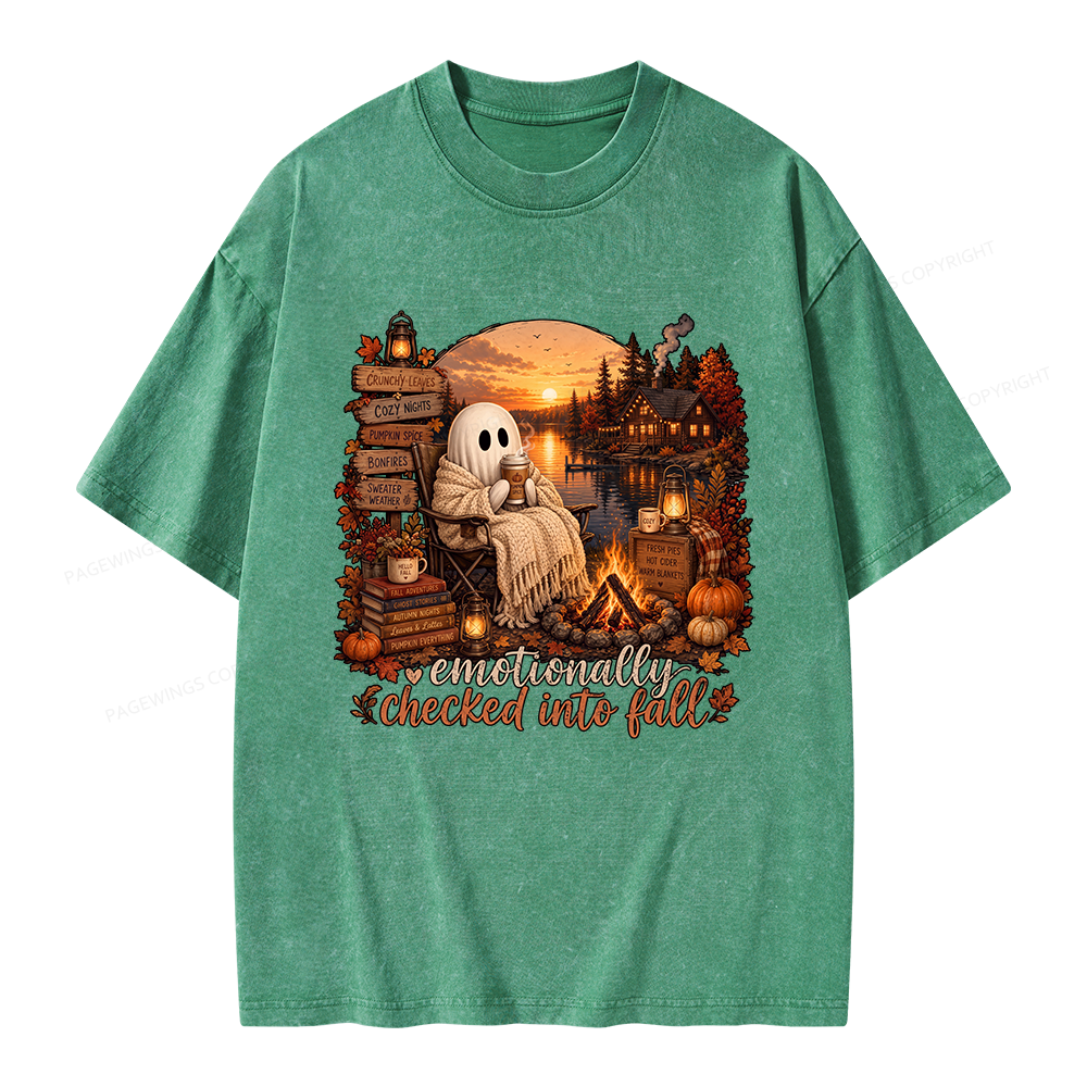 Pagewings Summerween Ghost Unisex Washed T-shirt