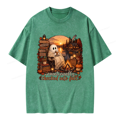 Pagewings Summerween Ghost Unisex Washed T-shirt