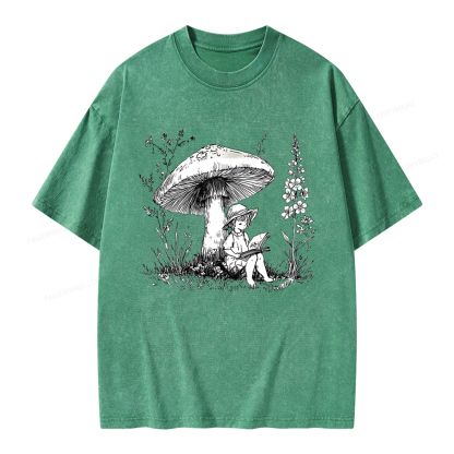 Pagewings Woodland Girl Reading Unisex Washed T-shirt