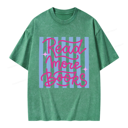 Pagewing Read More Books Unisex Washed T-shirt