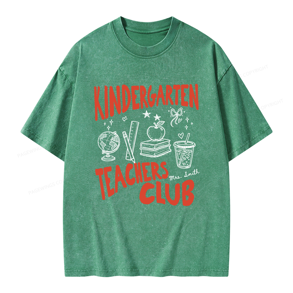 Pagewing Personalized Kindergarten Unisex Washed T-shirt