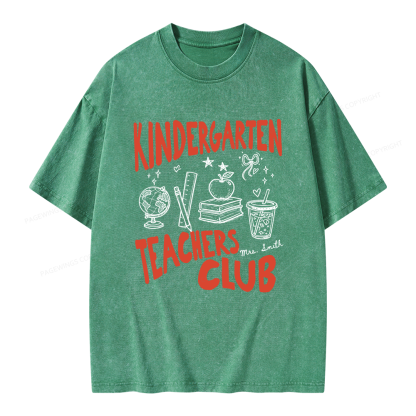 Pagewing Personalized Kindergarten Unisex Washed T-shirt