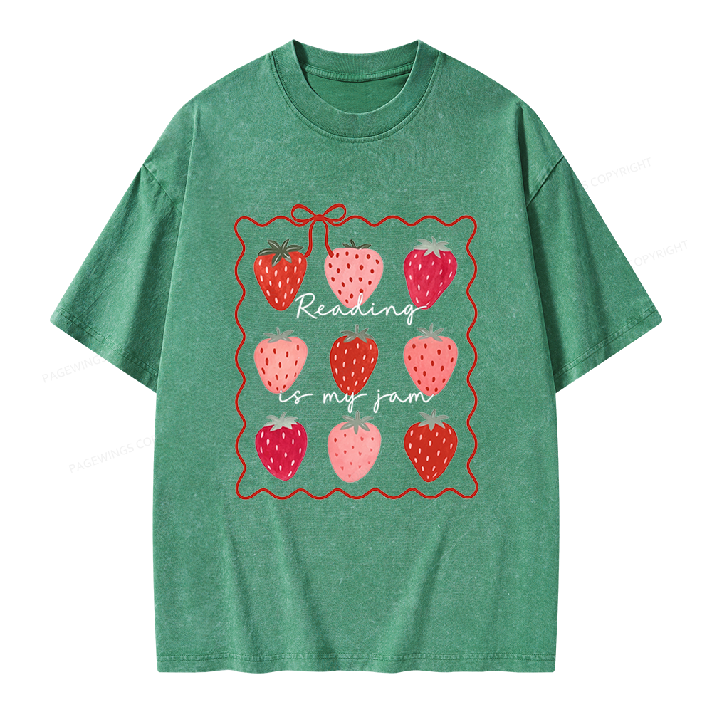 Pagewing Reading Is My Jam Unisex Washed T-shirt