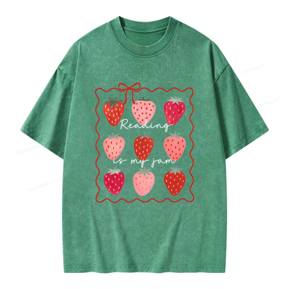 Pagewing Reading Is My Jam Unisex Washed T-shirt