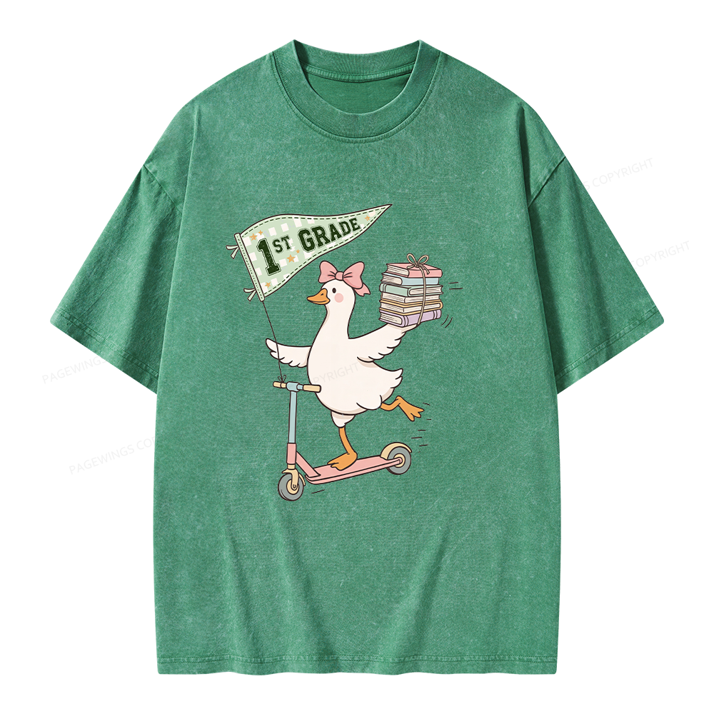 Pagewing Personalized Back to School Unisex Washed T-shirt