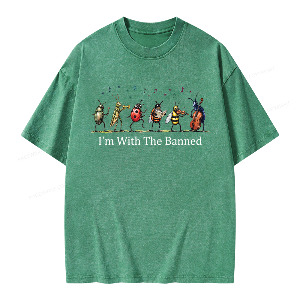Pagewing I'm With The Banned Unisex Washed T-shirt