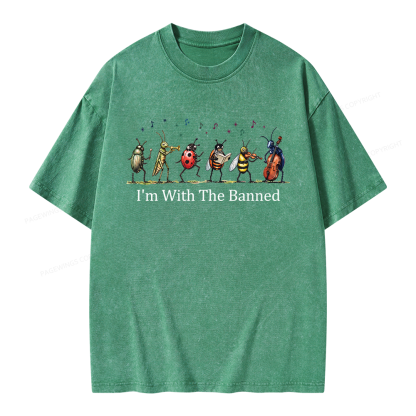 Pagewing I'm With The Banned Unisex Washed T-shirt