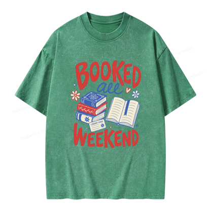 Pagewings Booked All Weekend Unisex Washed T-shirt