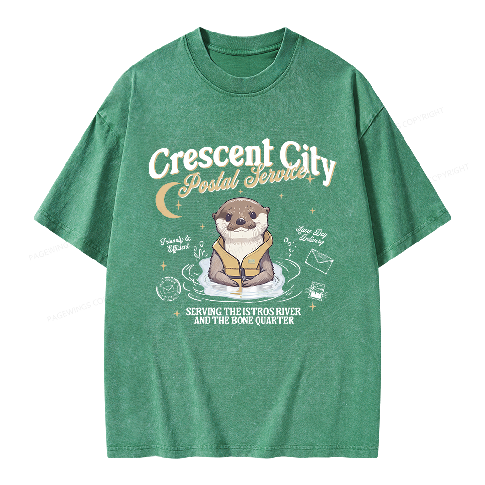 Pagewing Reading Fantasy Bookish Unisex Washed T-shirt