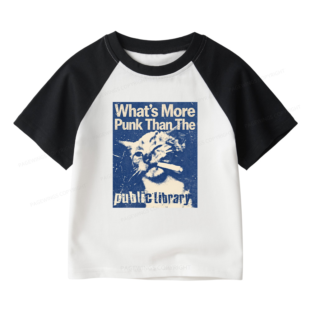 Pagewings What's More Punk Than The Public Library Kids Raglan T-shirt 