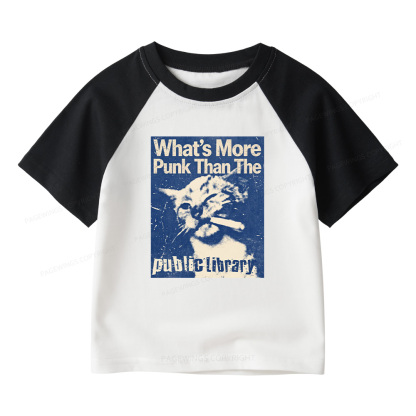 Pagewings What's More Punk Than The Public Library Kids Raglan T-shirt 