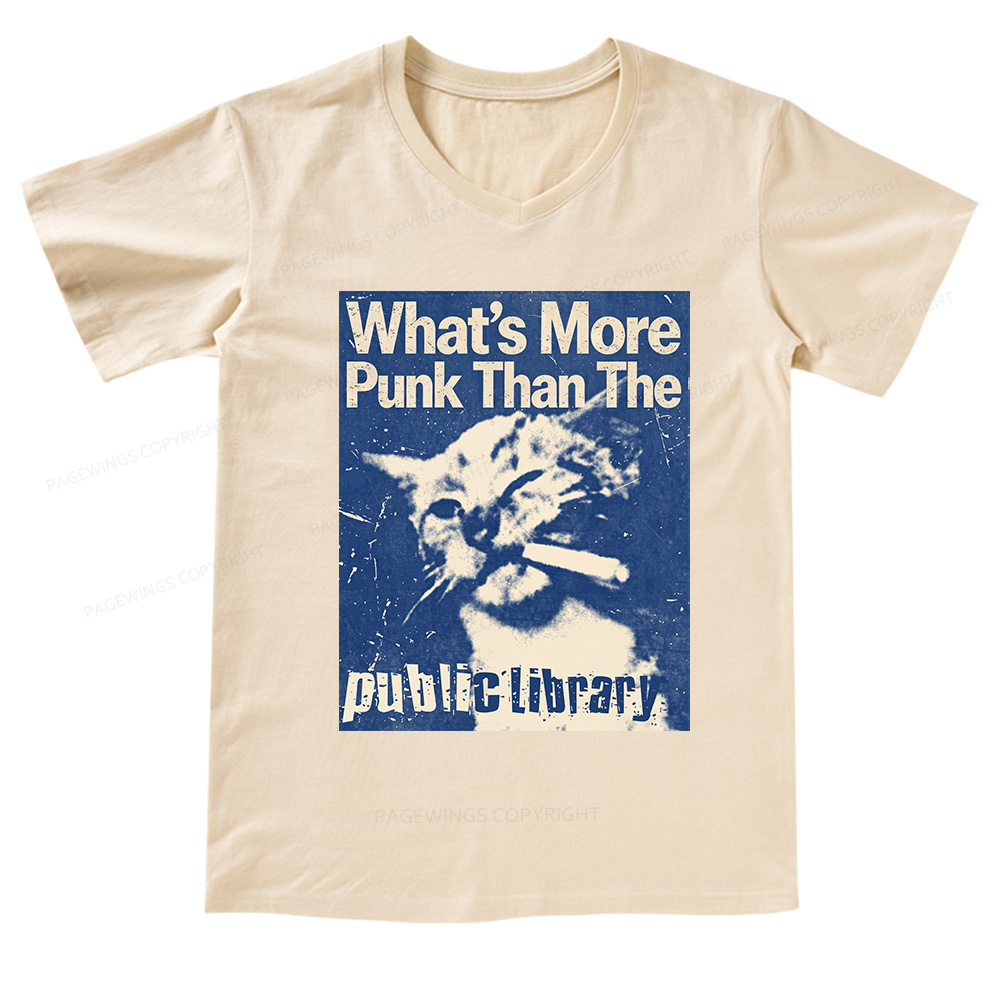 Pagewings What's More Punk Than The Public Library V-neck T-shirt