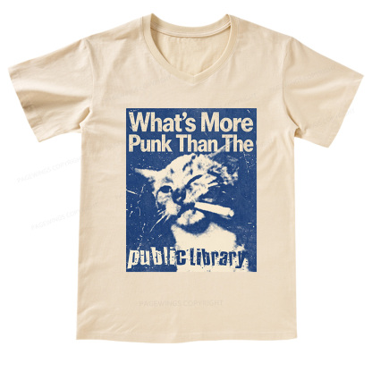 Pagewings What's More Punk Than The Public Library V-neck T-shirt