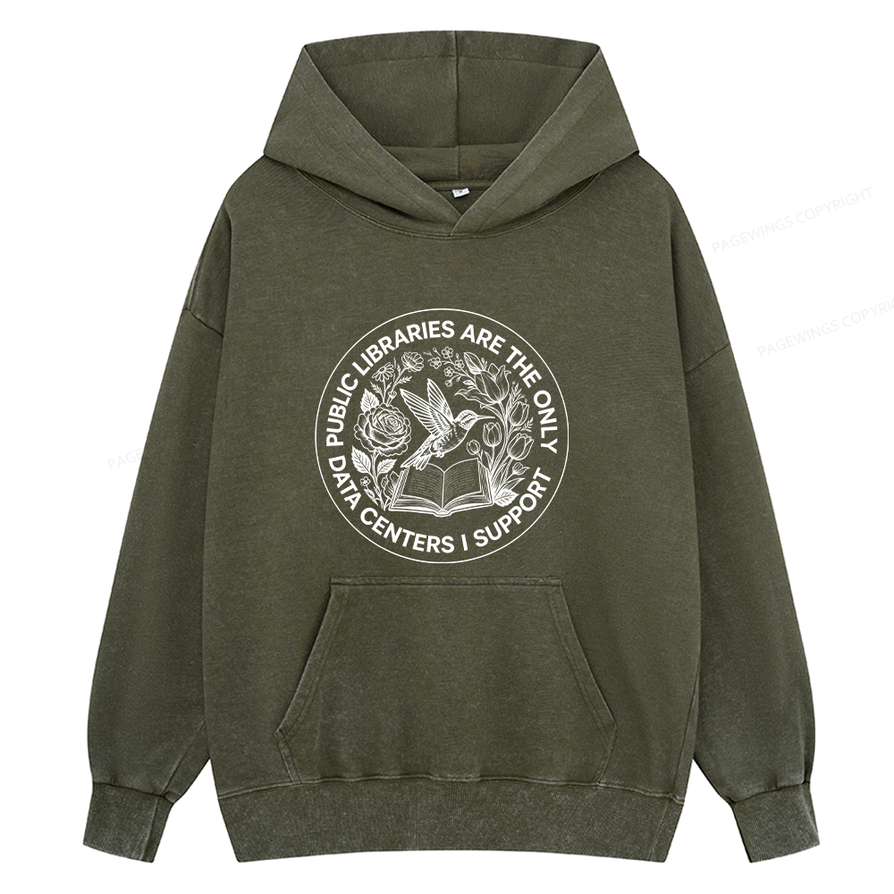 Pagewing Public Libraries16091 Book Unisex Washed Hoodie