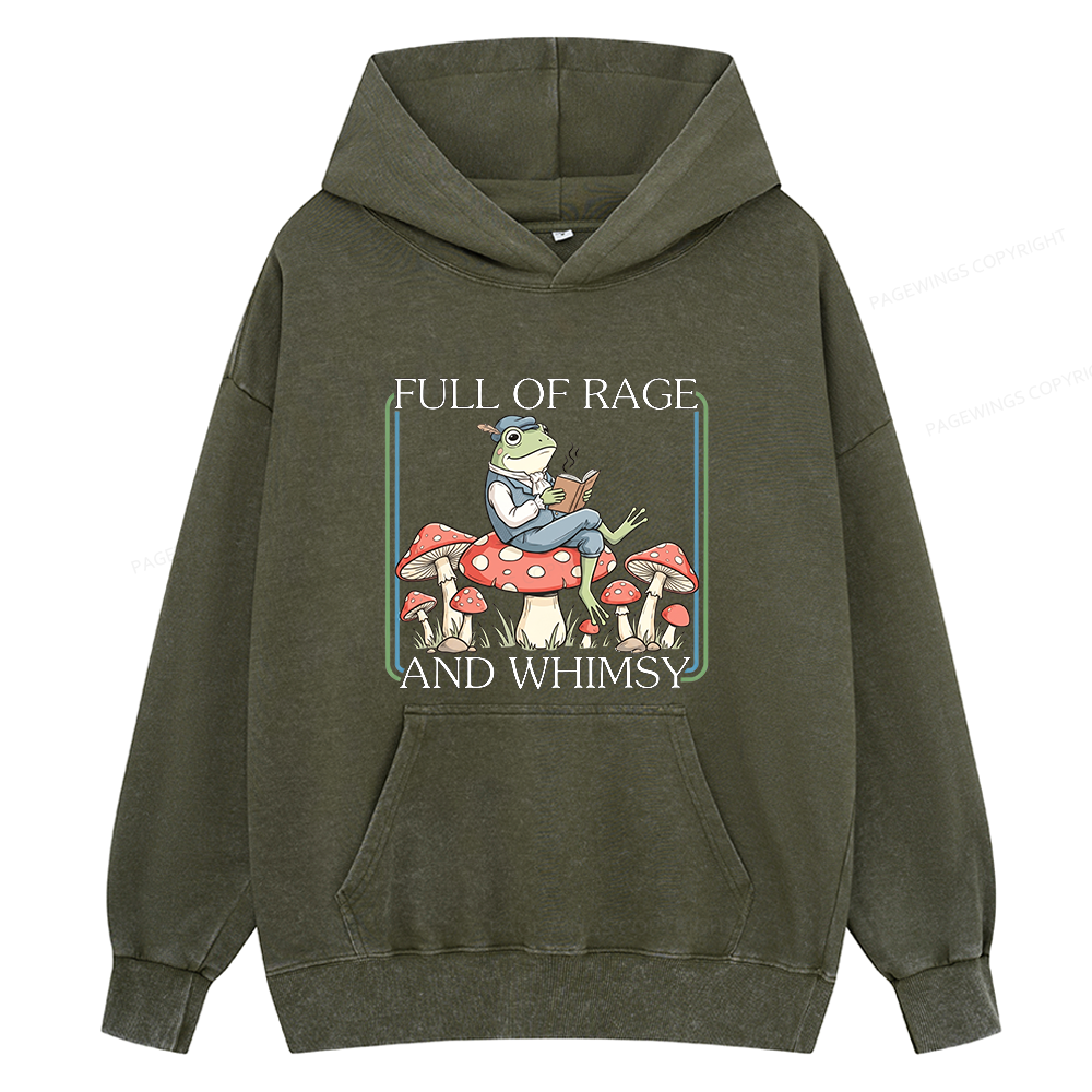 Pagewings Full Of Rage and Whimsy15482 Book Unisex Washed Hoodie