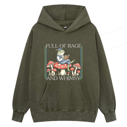 Pagewings Full Of Rage and Whimsy15482 Book Unisex Washed Hoodie
