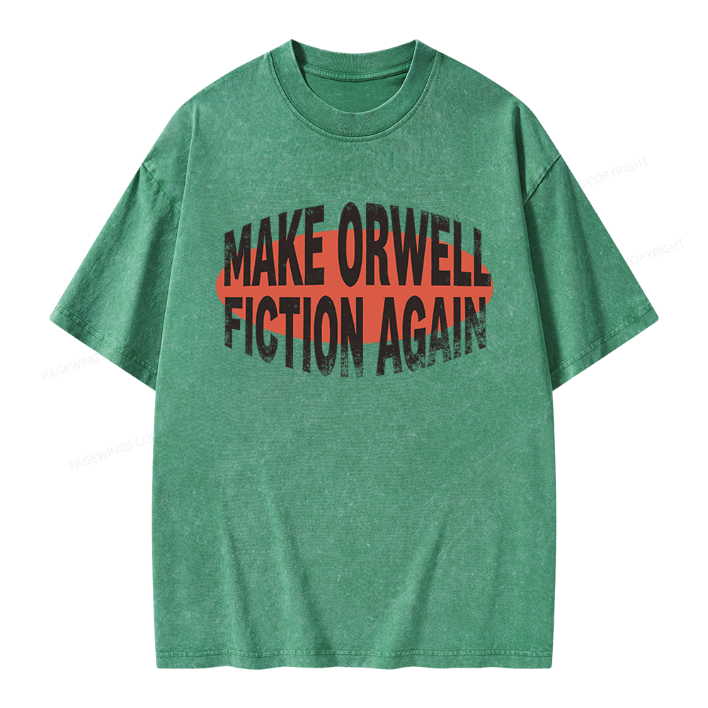Pagewings Make Orwell Fiction Again Unisex Washed T-shirt