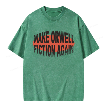 Pagewings Make Orwell Fiction Again Unisex Washed T-shirt