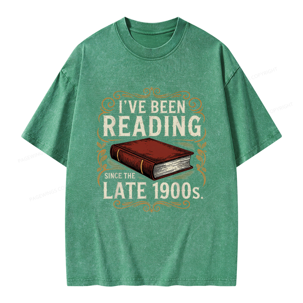 Pagewings Reading Since the Late 1900s Unisex Washed T-shirt