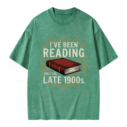 Pagewings Reading Since the Late 1900s Unisex Washed T-shirt