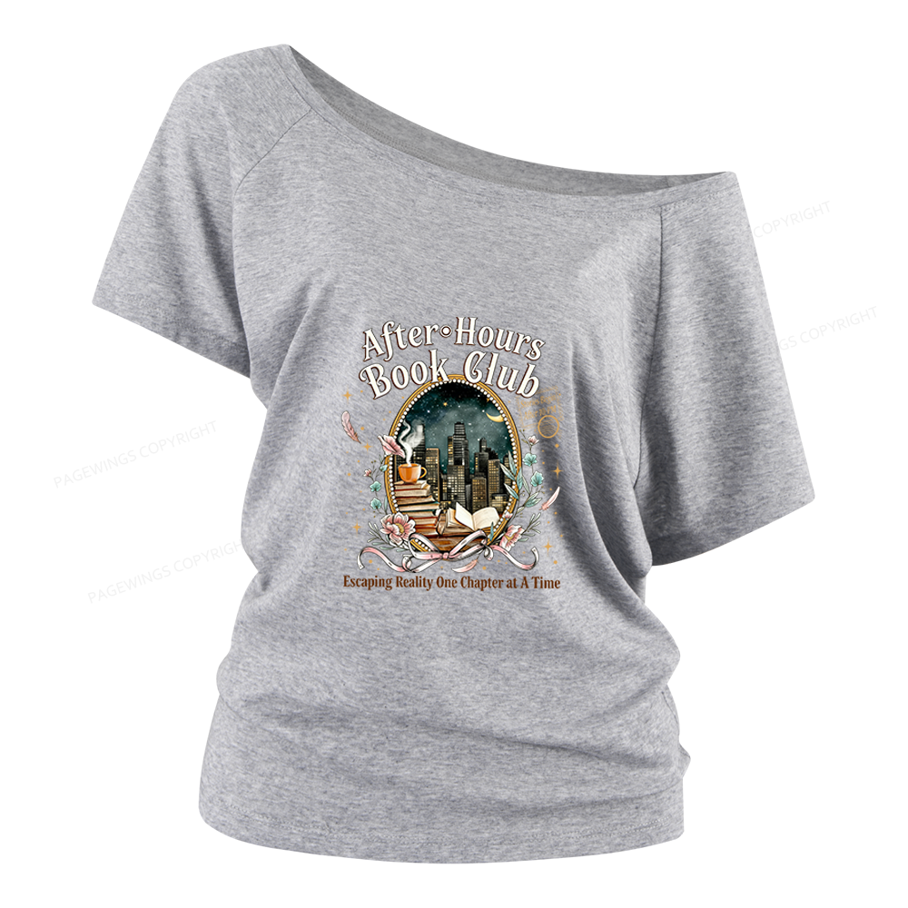 Pagewings After‑Hours Book Club Women Off Shoulder T-shirts