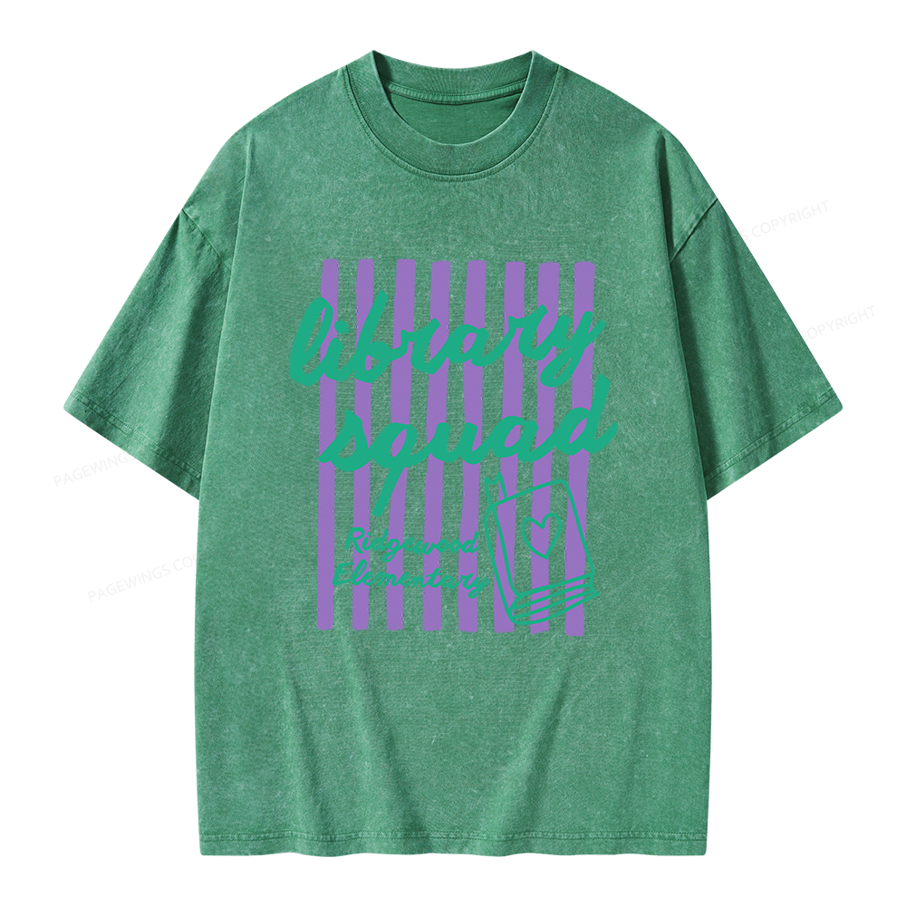 Pagewings Personalized Librarian Unisex Washed T-shirt