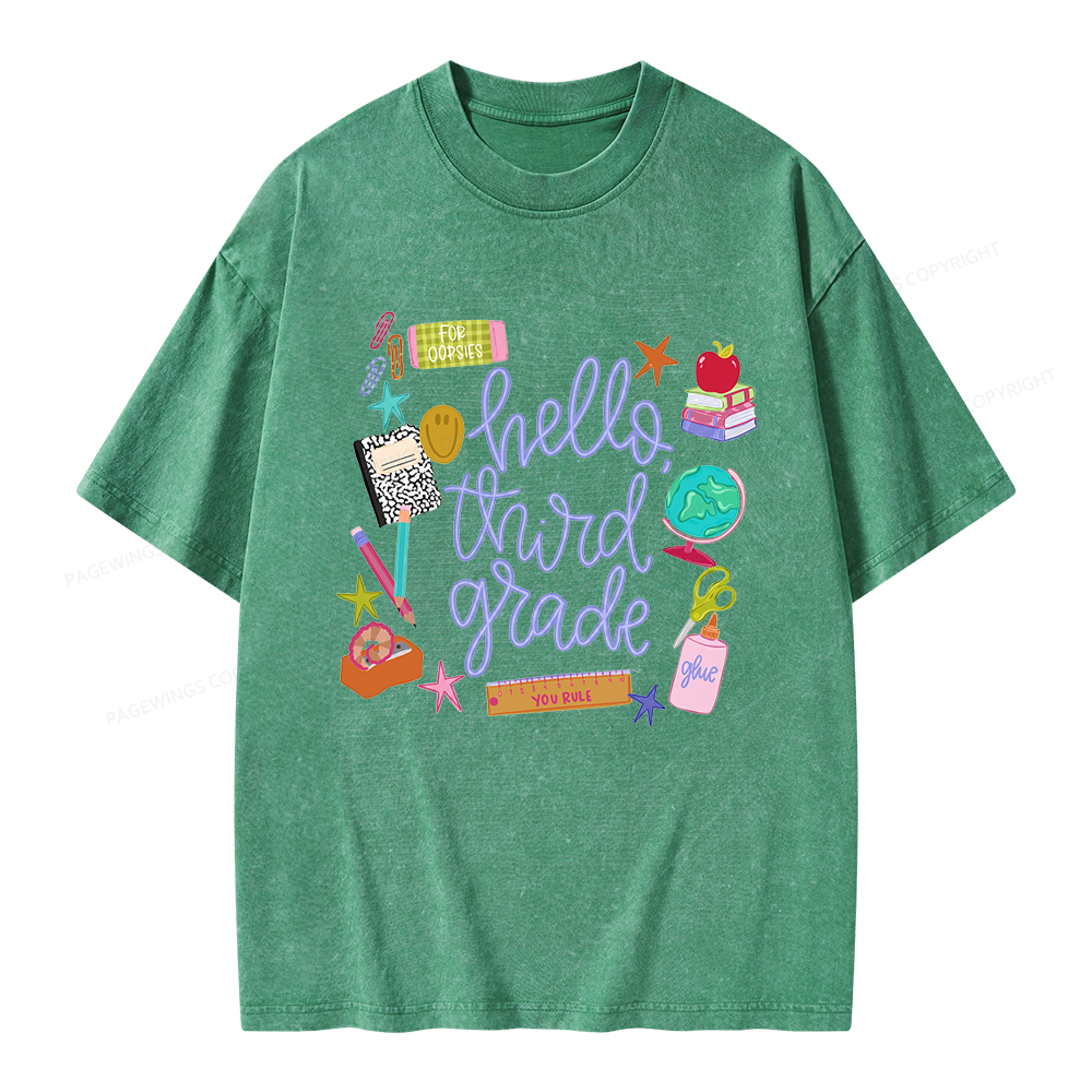 Pagewings Personalized Grade Unisex Washed T-shirt
