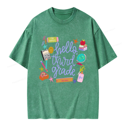 Pagewings Personalized Grade Unisex Washed T-shirt