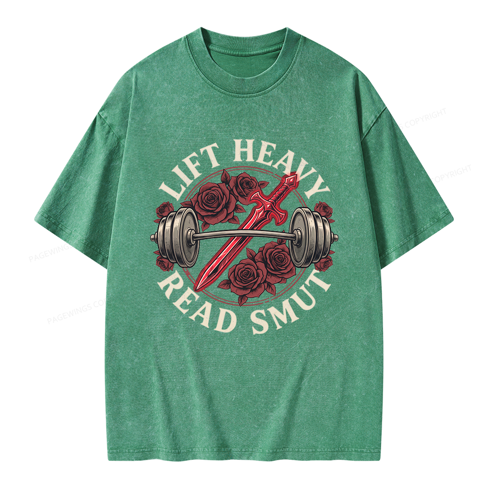 Pagewings Lift Heavy Read Smut Unisex Washed T-shirt